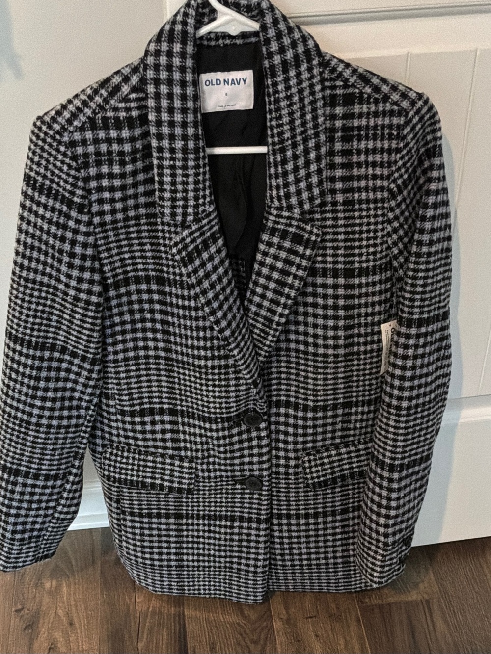 Old Navy Black and White Houndstooth Blazer Jacket